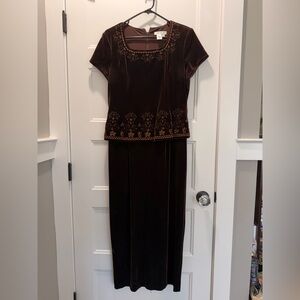 Coldwater Creek Brown Velvet Dress